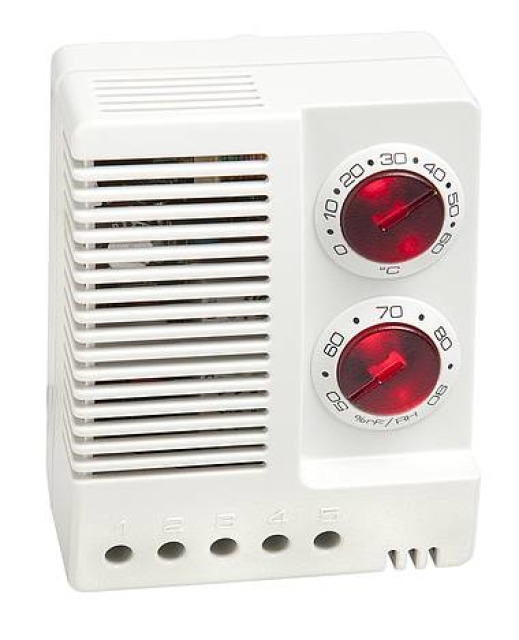 Electronic Hygrotherm w. Thermostat  6A, 250V NC, 
